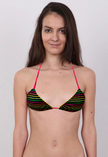 FRE3GUN Multicolor Stripe Halter Bra