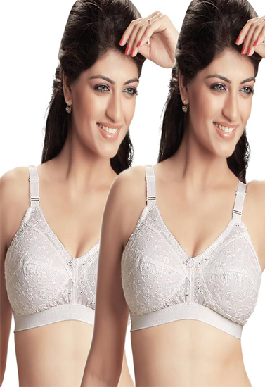 Zoom Pk Of 2 Plus Size White Chicken Work Bra