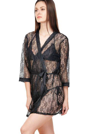 Calida Seductive Sheer Mesh Lace Robe