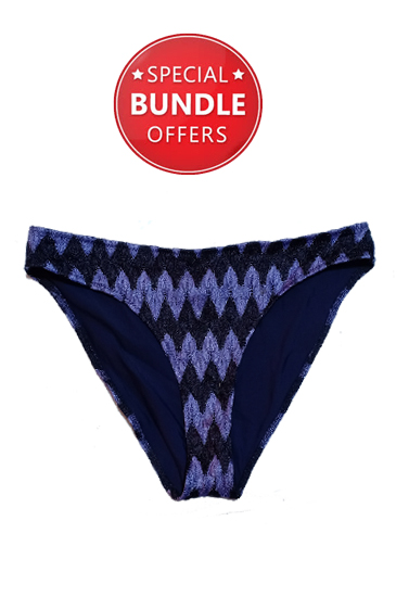 Sets of 2 Black And Purple Embroidered Panties