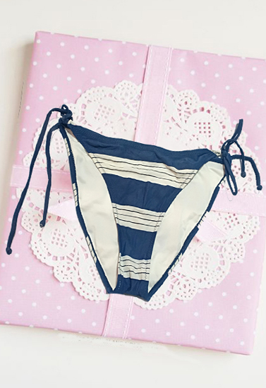 Golden Lady Printed Side Knots Bikini Bottom