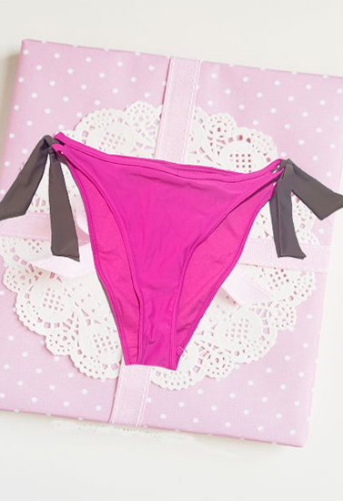 Snazzy Side Knots Pink Bikini Bottom