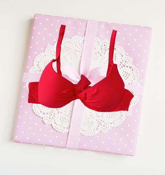 Rouying Red Padded Underwired Pushup  Bra