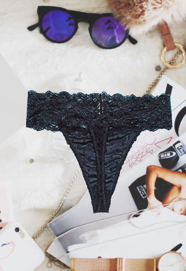 Full Transparent Seductive Black Lace Panty