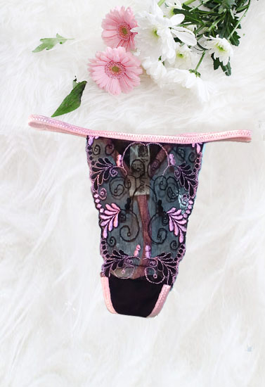 Apple Lane Delicate Embroidery Lace G-String