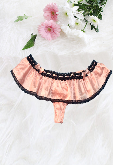 Hot Frill Seeker Peach Thong Panty(Sold Out)