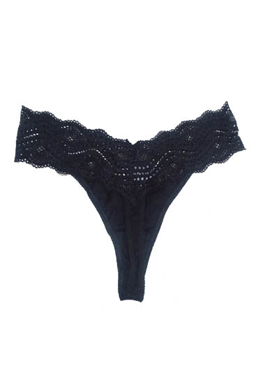 Marks & Spencer Black Visible V Lace Thong