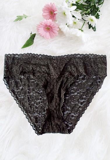 Aerie Black Crotch Lace Mesh Bikini Panty(sold out)