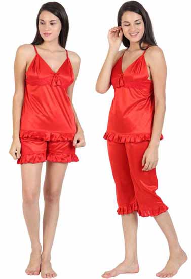 Women's Red Super Seductive Nighty Set