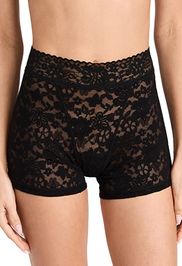 Women's Black Lace Boxer Panties