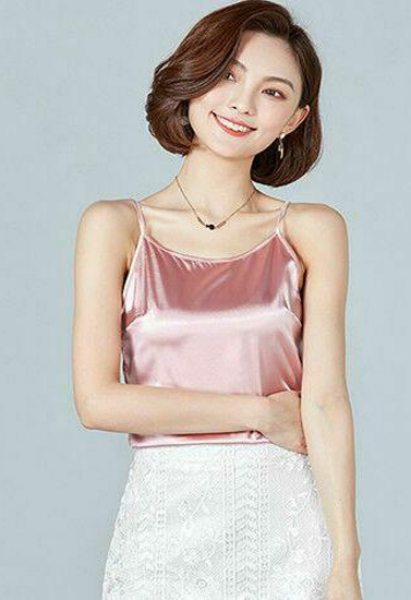 Women's Trim Glossy silk Cami Tank Top