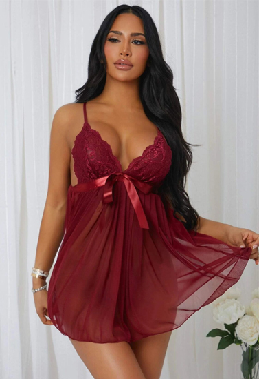 Seductive Lace Plus Size Babydoll Set