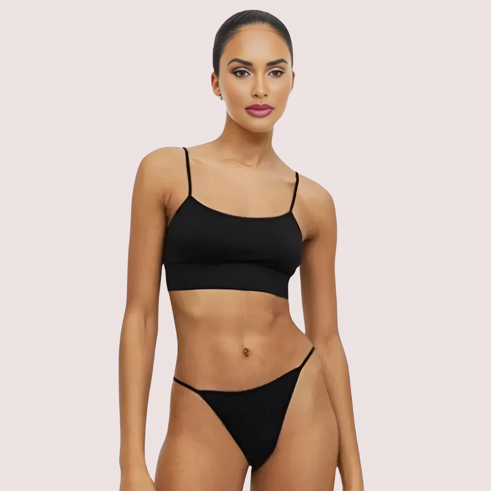 “PowerCurve Sports Bra and Thong Set”