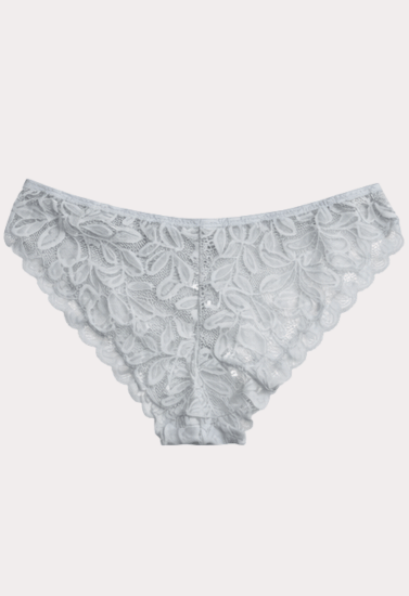 Elegant Silver Grey Floral Lace Panty