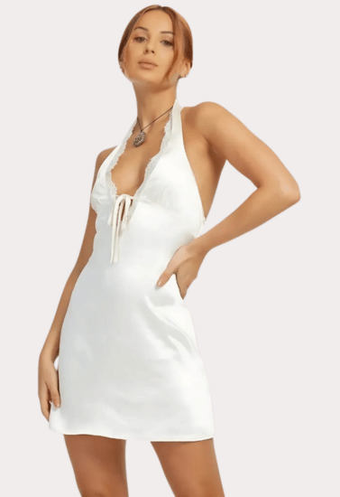 Radiance Satin Flirty Mini Dress