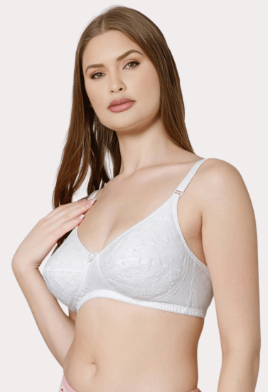 Classic Comfort Cotton Wire-Free Bra (Pack of 2) – White Non-Padded Everyday Bras