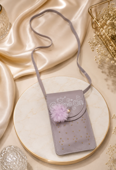 Rosé Charm Embellished Mobile Sling Bag