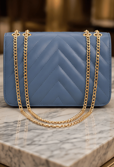 SkyLuxe Chevron Blue Sling Bag for Women