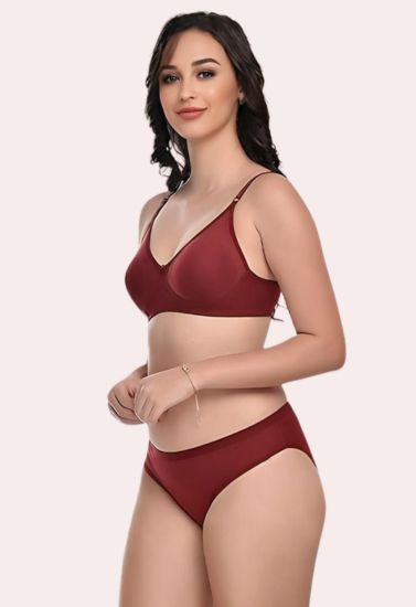Women Cotton Non-Padded Wire-Free Bra Panty Set (Pack of 2)