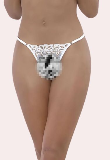 Women Floral Lace Crotchless Lingerie Thong
