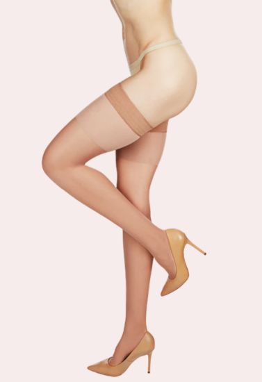 Women Sheer Lace Top Thigh-High Stockings